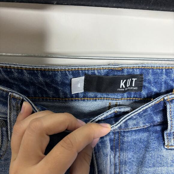 Kut From The Kloth Jane High Rise Short Raw Hem Distressed Women's Size 31 - Picture 3 of 10